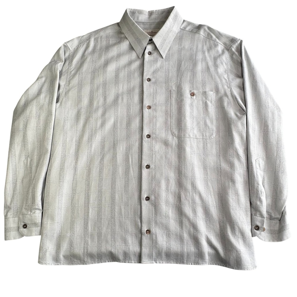 Ermenegildo Zegna Long Sleeve Dress Shirt Mens 2XLB White Cotton Blend Italy NEW